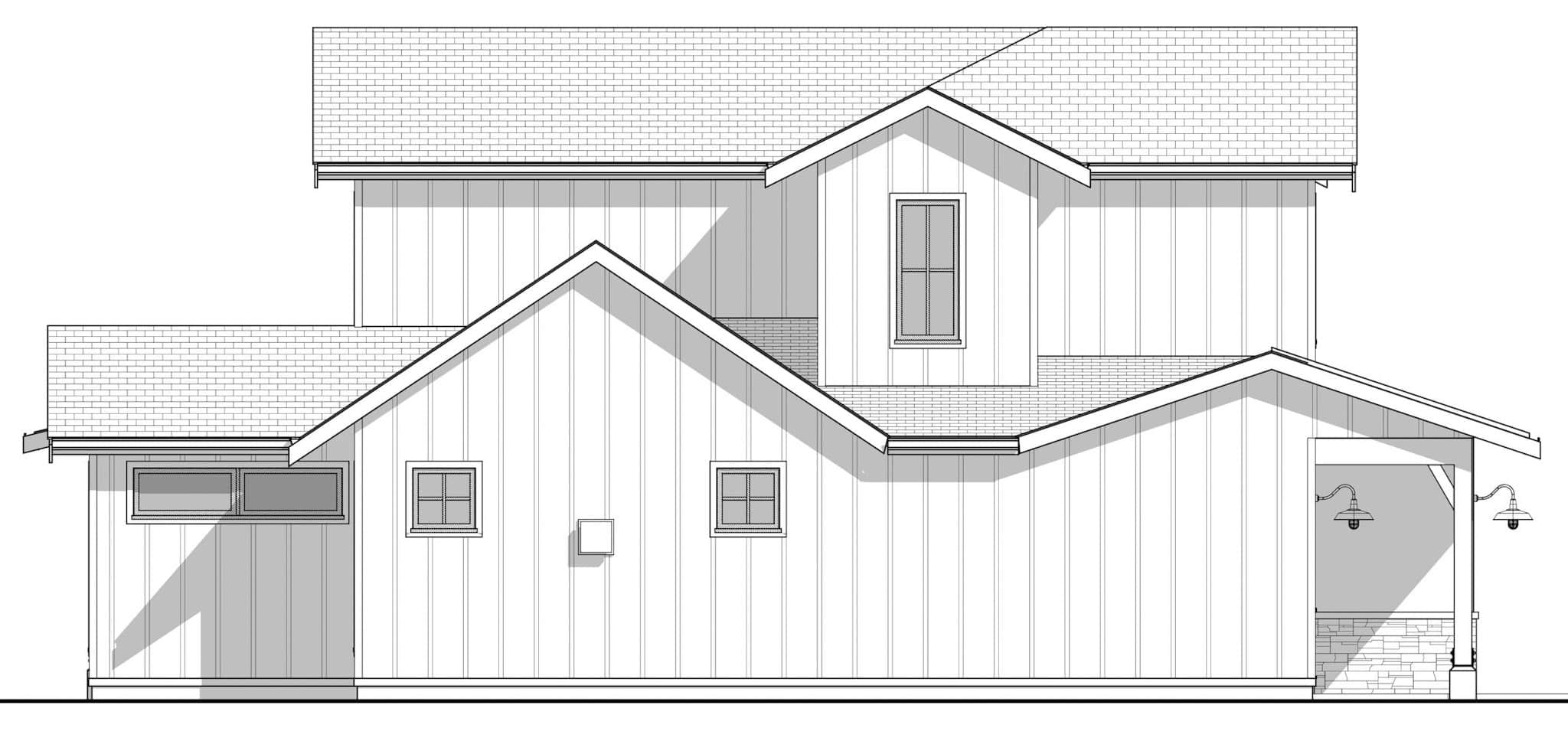 Home Plan Left Elevation of this 4-Bedroom,2226 Sq Ft Plan -211-1082