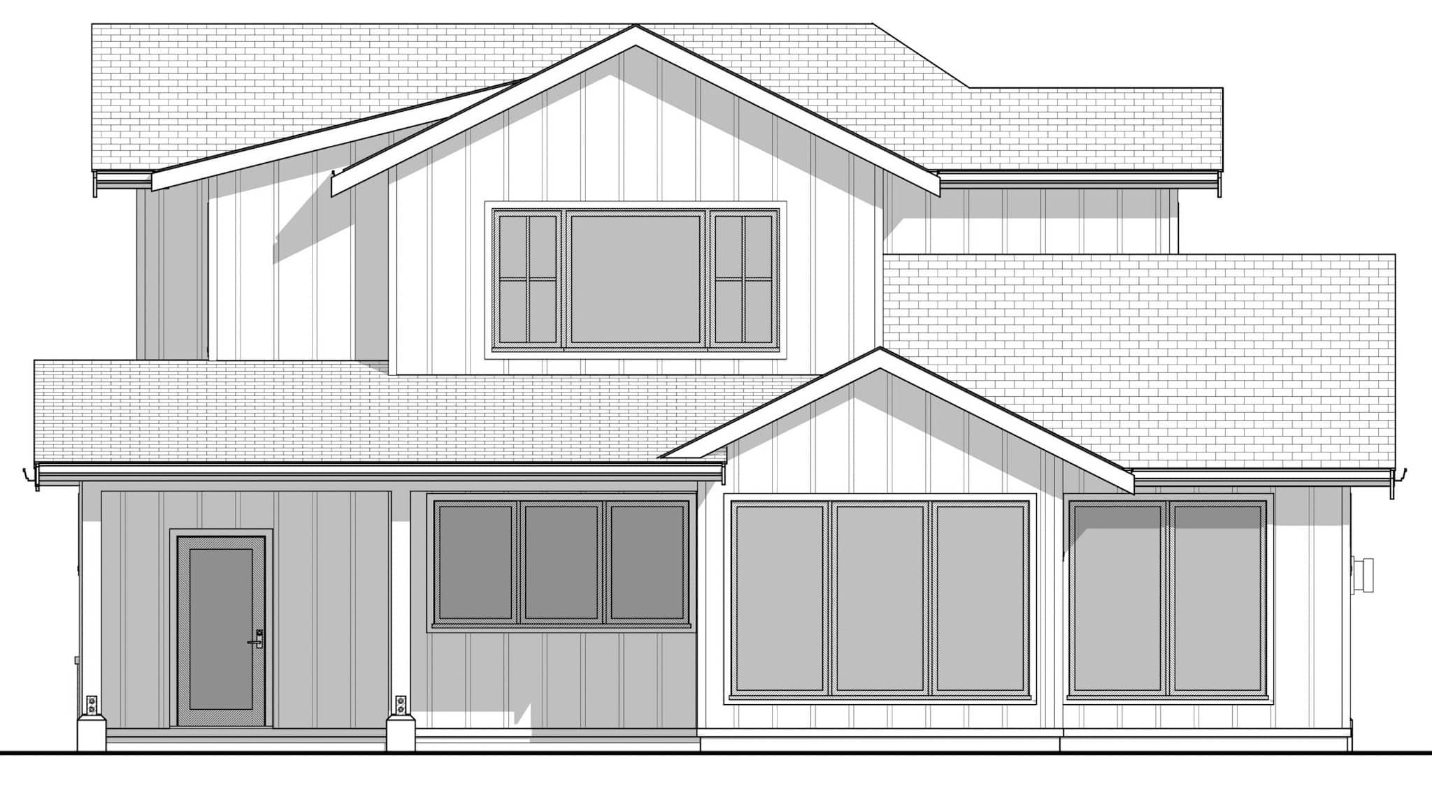 Home Plan Rear Elevation of this 4-Bedroom,2226 Sq Ft Plan -211-1082