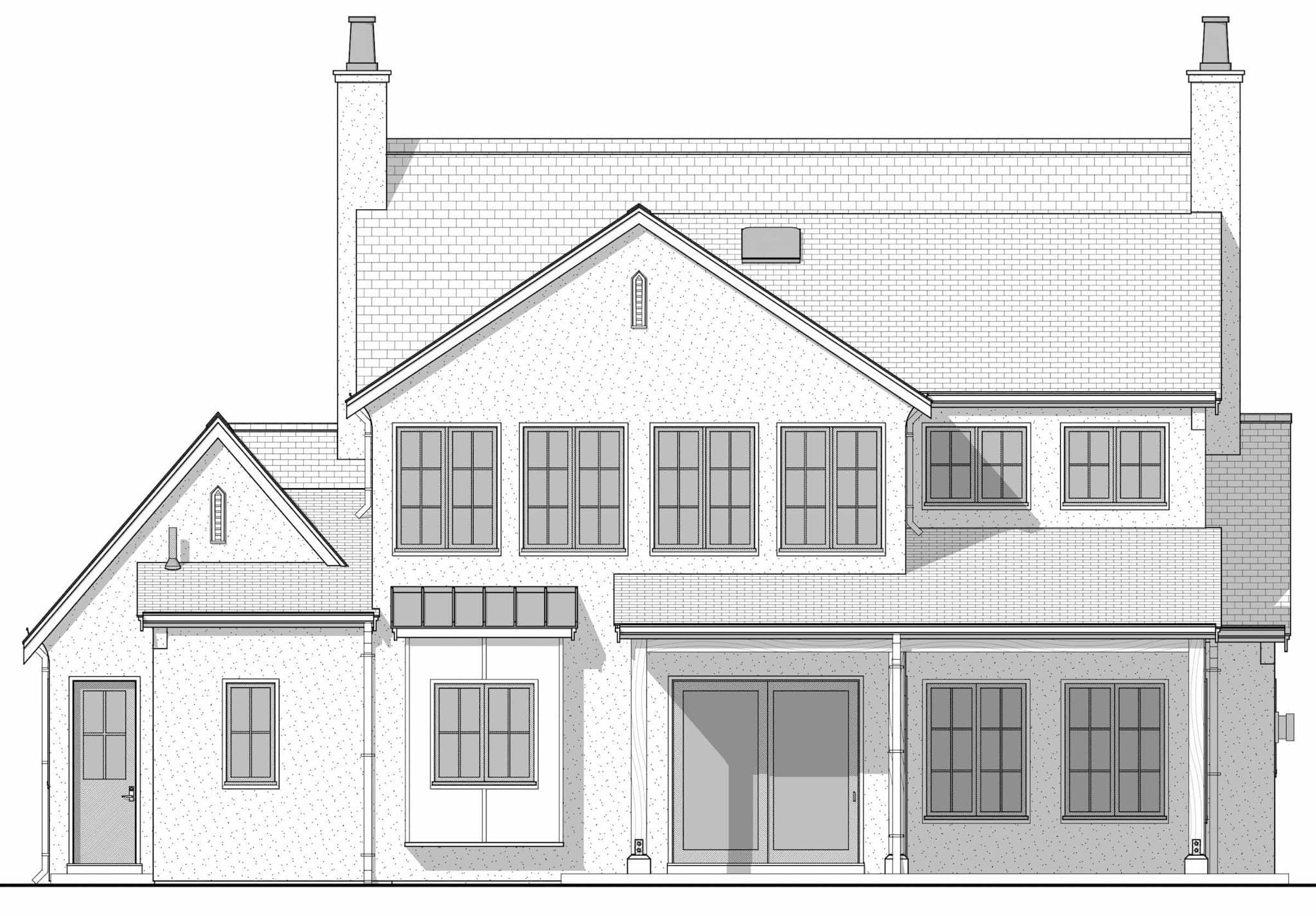 Home Plan Rear Elevation of this 5-Bedroom,2525 Sq Ft Plan -211-1083