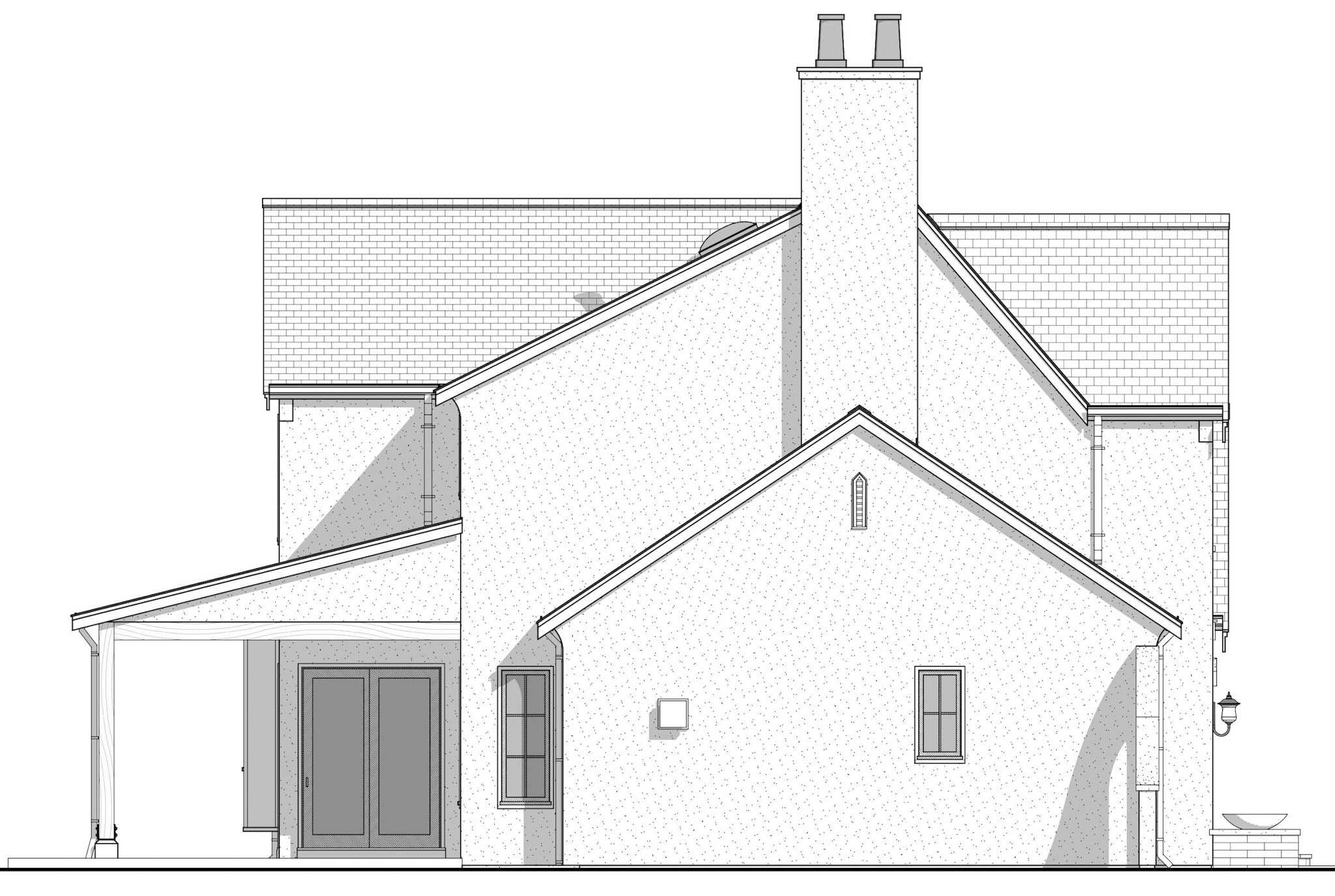 Home Plan Left Elevation of this 5-Bedroom,2525 Sq Ft Plan -211-1083