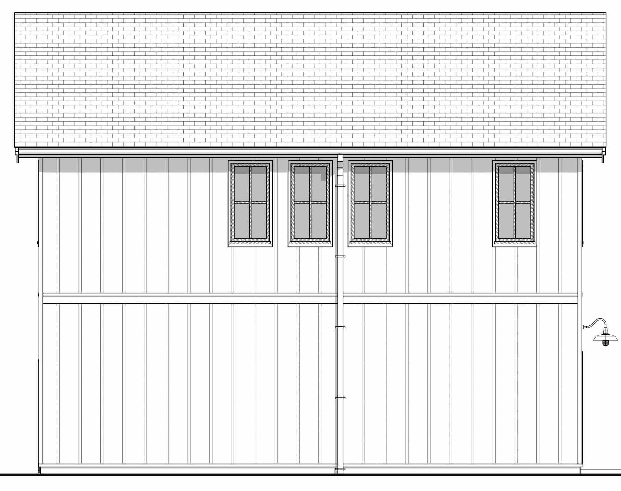 Home Plan Rear Elevation of this 2-Bedroom,899 Sq Ft Plan -211-1091