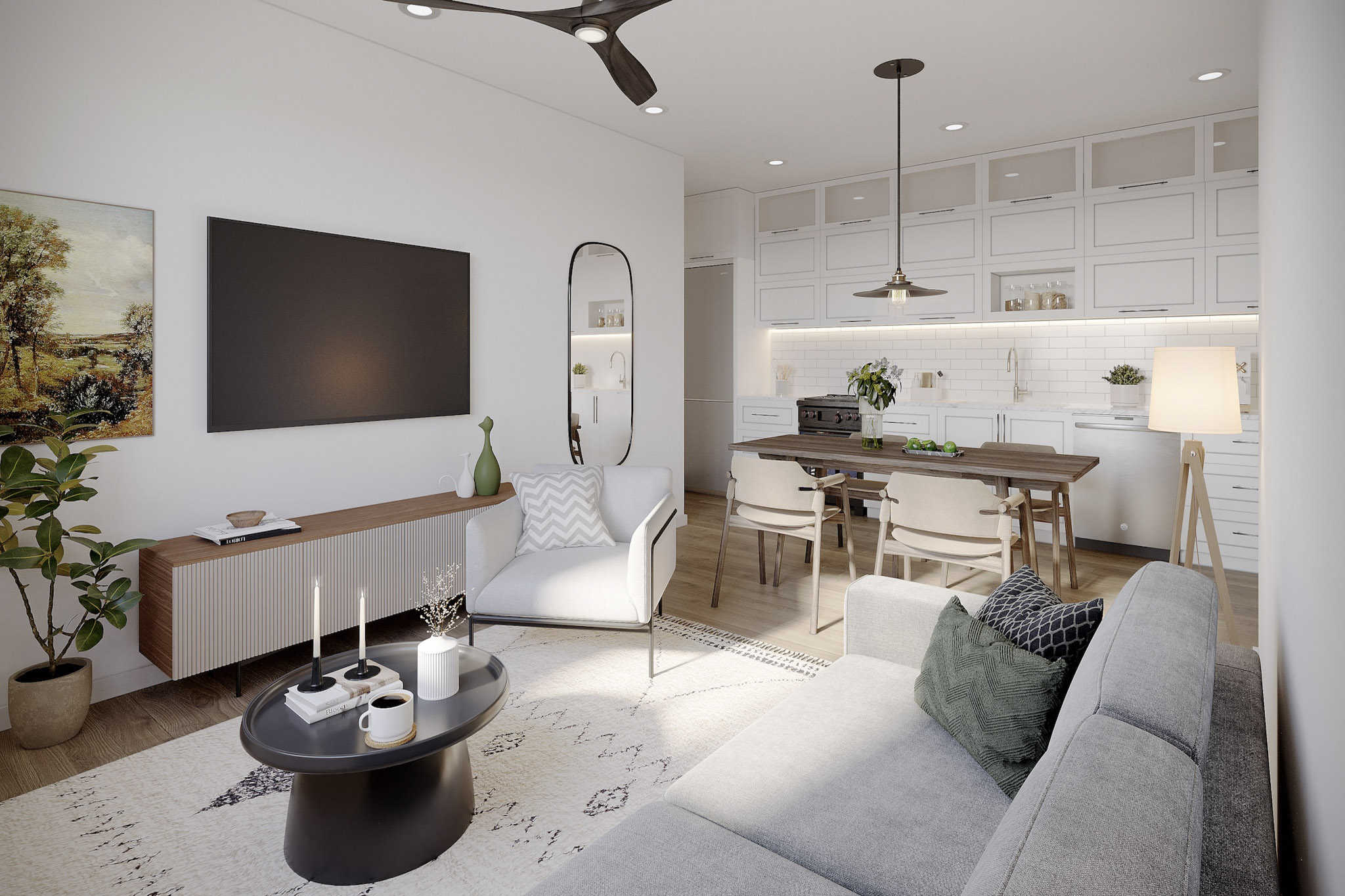 Living Room of this 2-Bedroom,899 Sq Ft Plan -211-1091