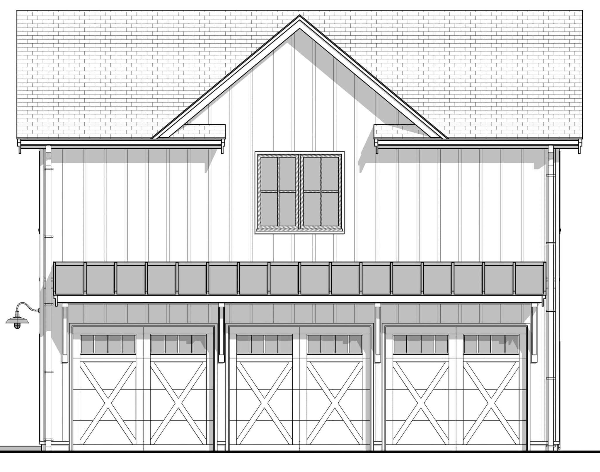 Home Plan Front Elevation of this 2-Bedroom,899 Sq Ft Plan -211-1091