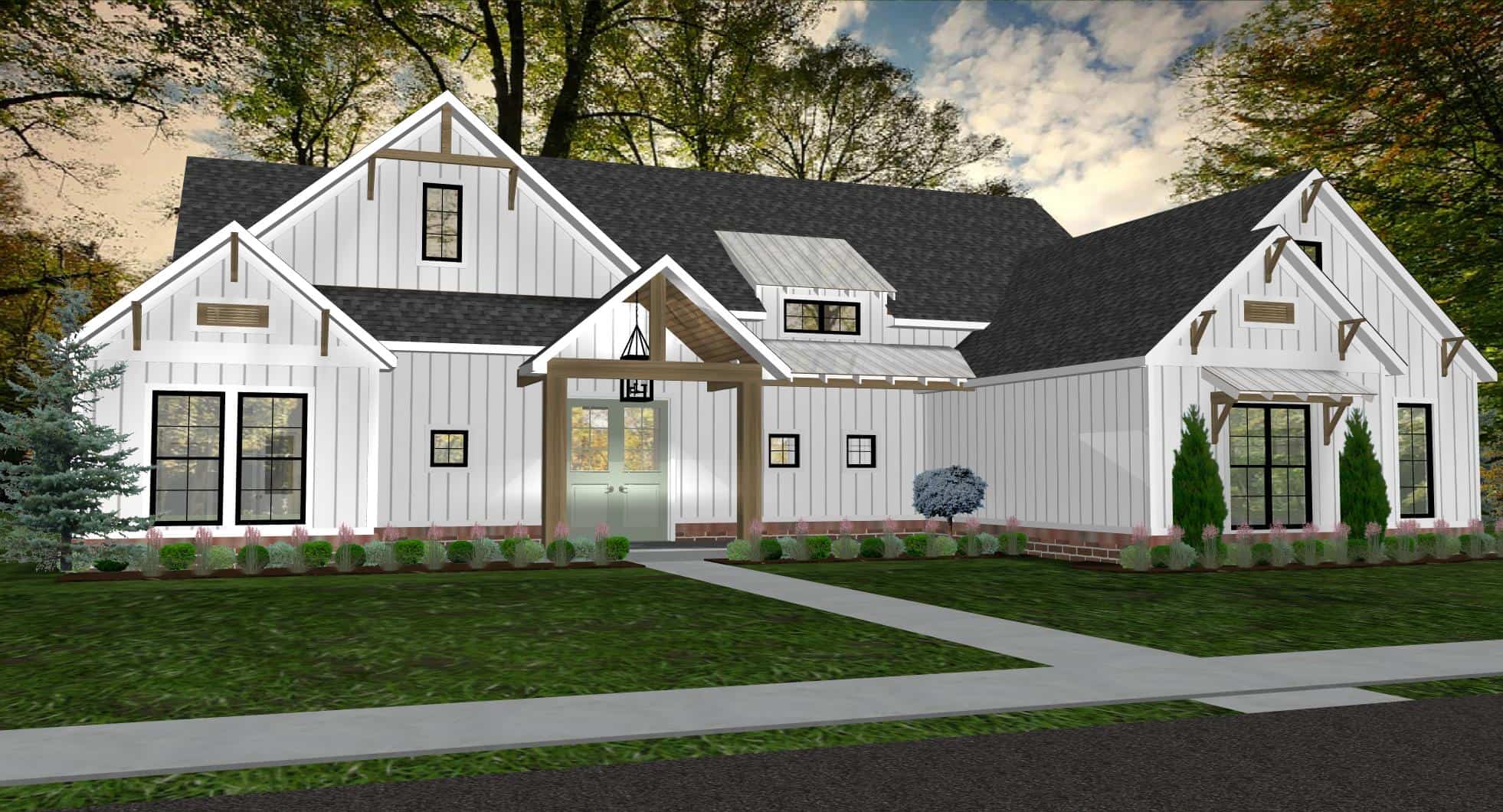 Left Side View of this 3-Bedroom, 2205 Sq Ft Plan - 212-1011