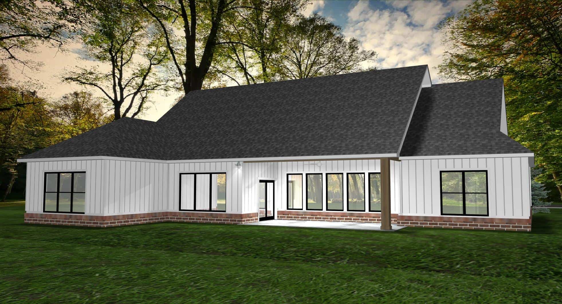 Rear View of this 3-Bedroom, 2205 Sq Ft Plan - 212-1011