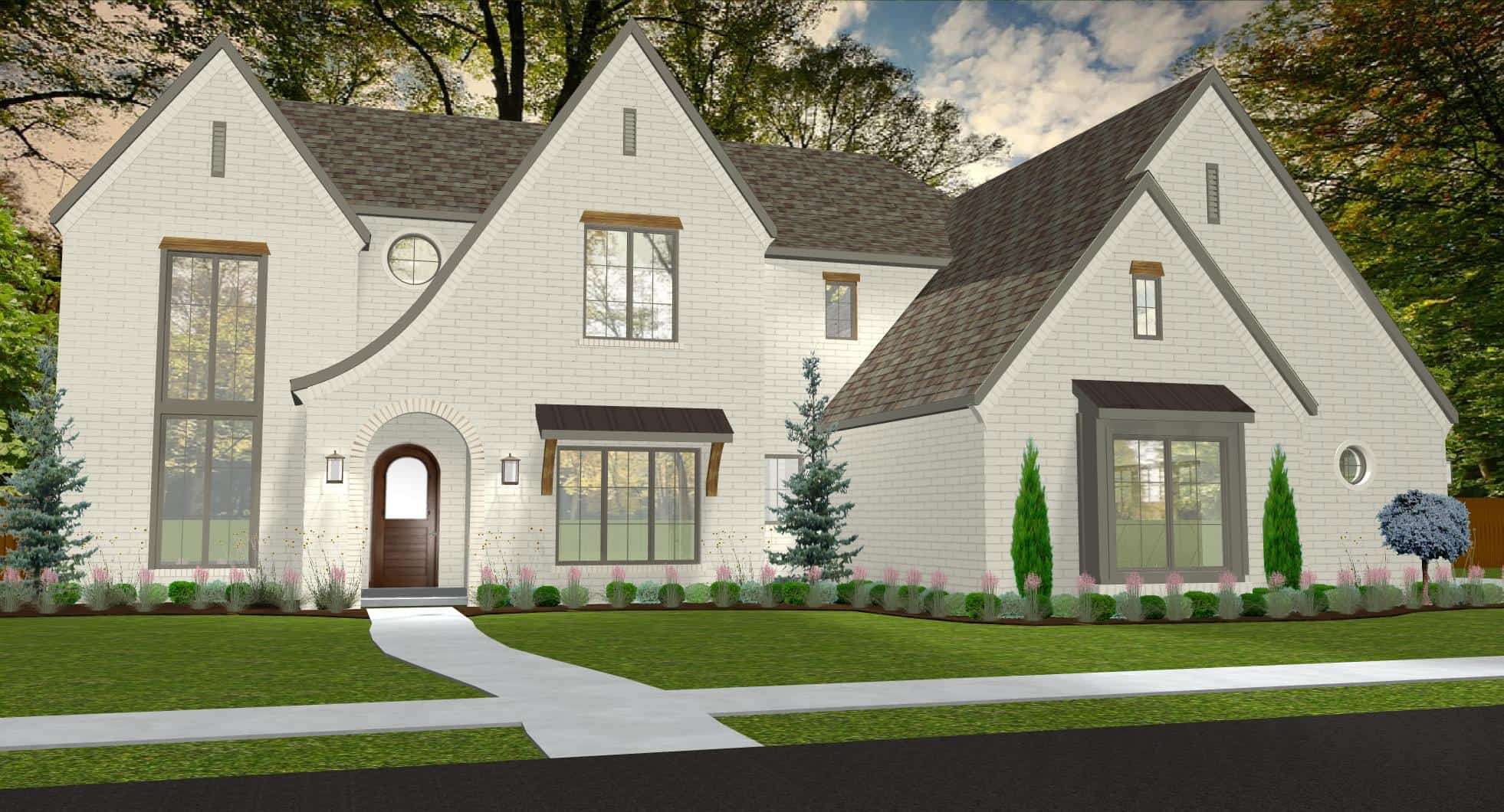 Front View of this 4-Bedroom, 3438 Sq Ft Plan - 212-1012
