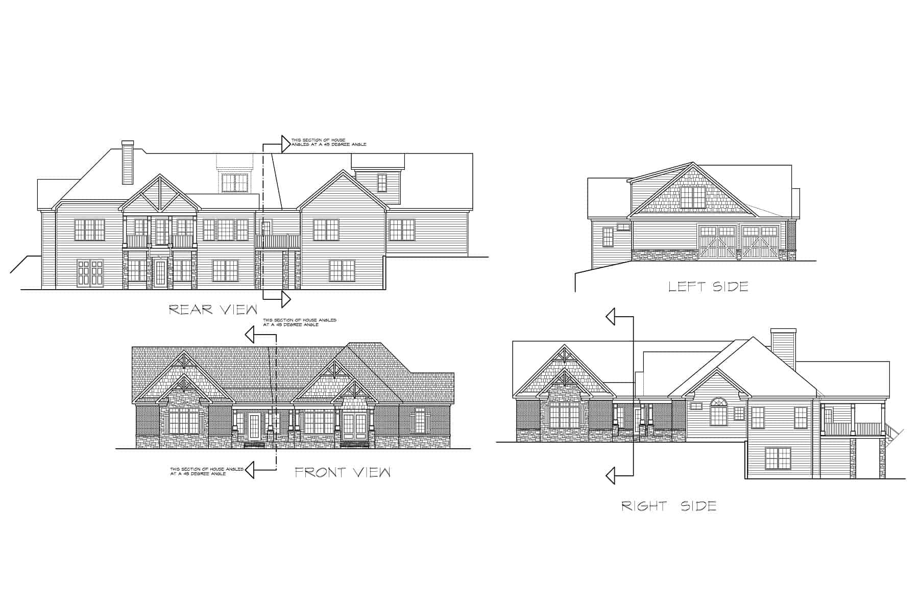 Home Plan Rear Elevation of this 3-Bedroom,2767 Sq Ft Plan -213-1005