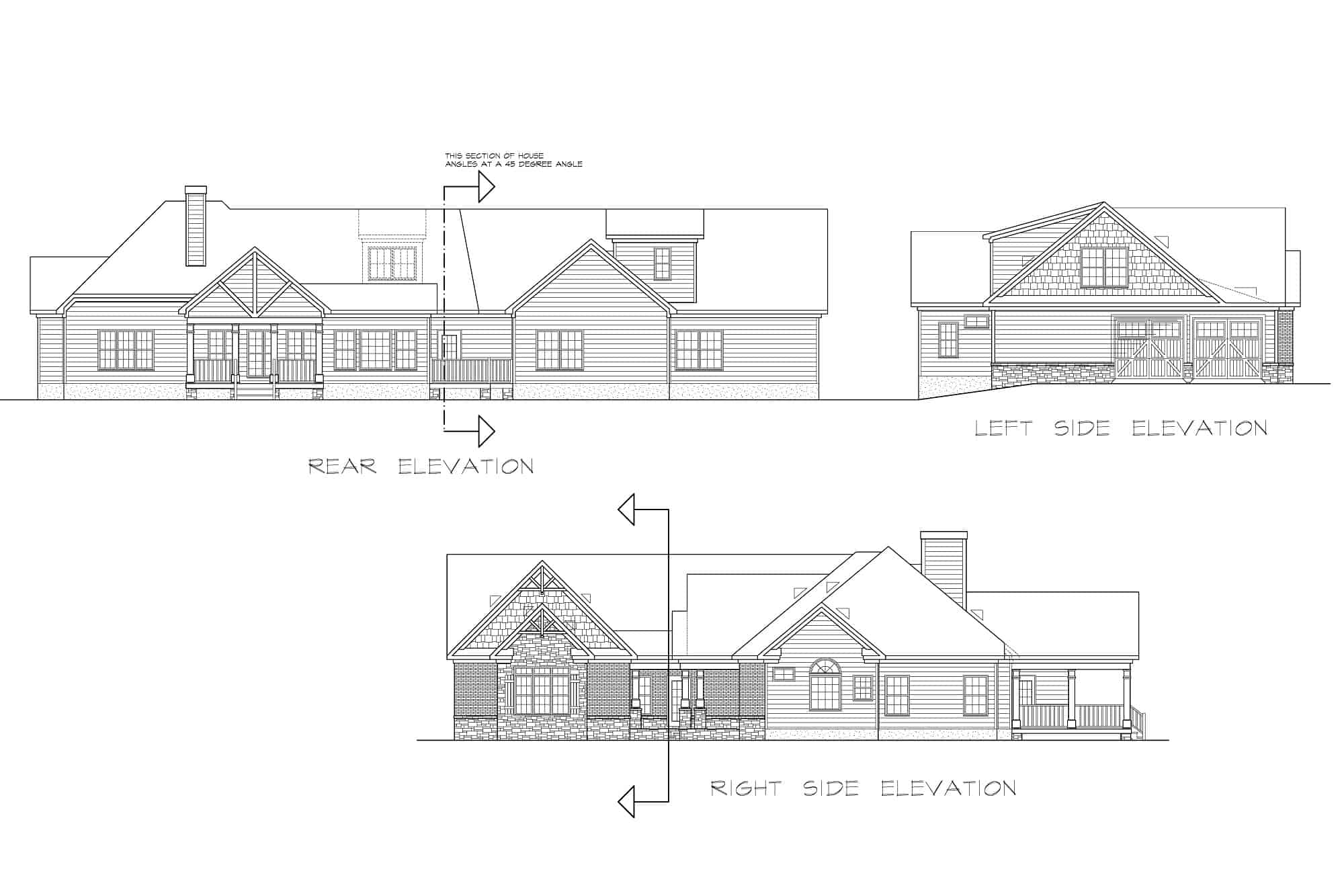 Home Plan Rear Elevation of this 3-Bedroom,2767 Sq Ft Plan -213-1005