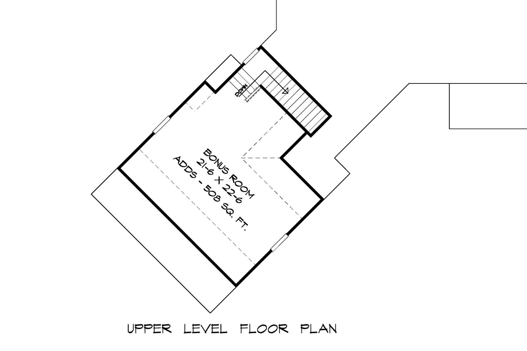 Bonus Room of Craftsman Plan #213-1010
