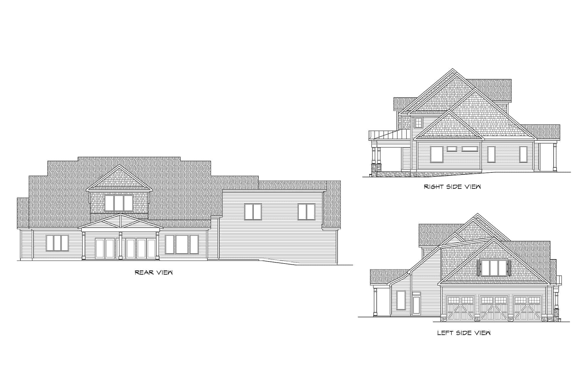 Home Plan Rear Elevation of this 4-Bedroom,3866 Sq Ft Plan -213-1011