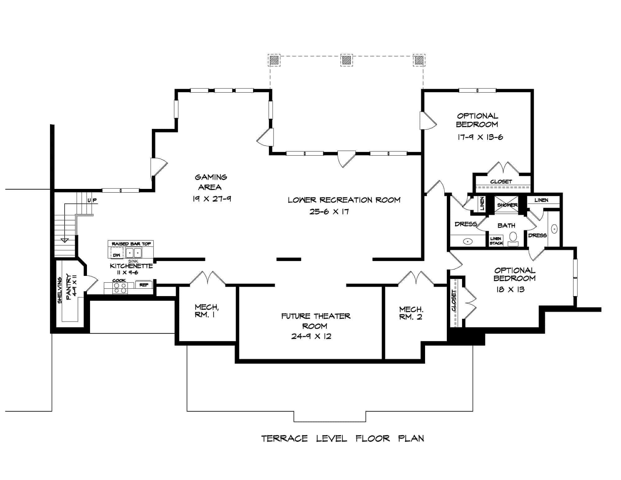 Basement of Traditional Plan #213-1011