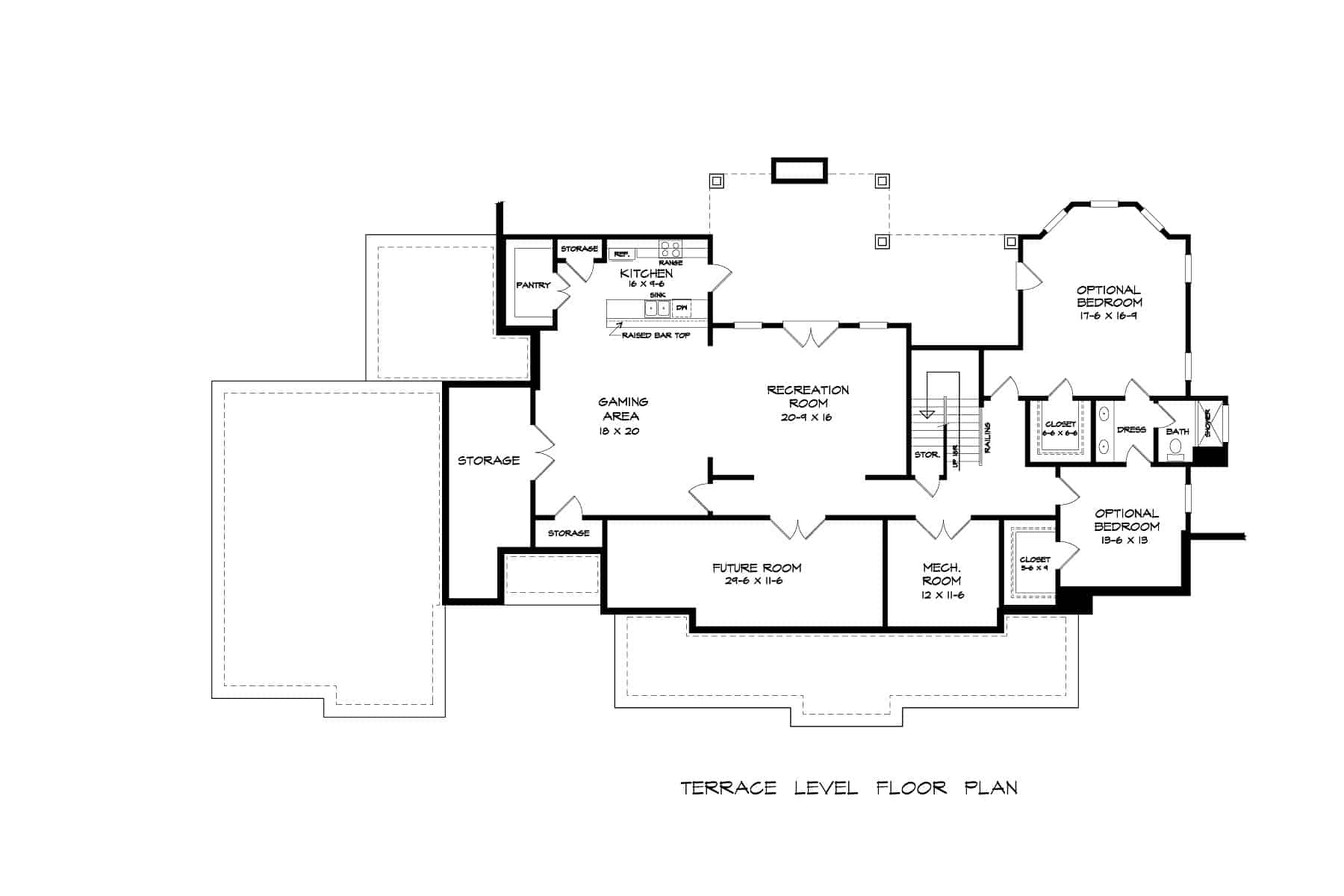 Basement of Craftsman Plan #213-1013