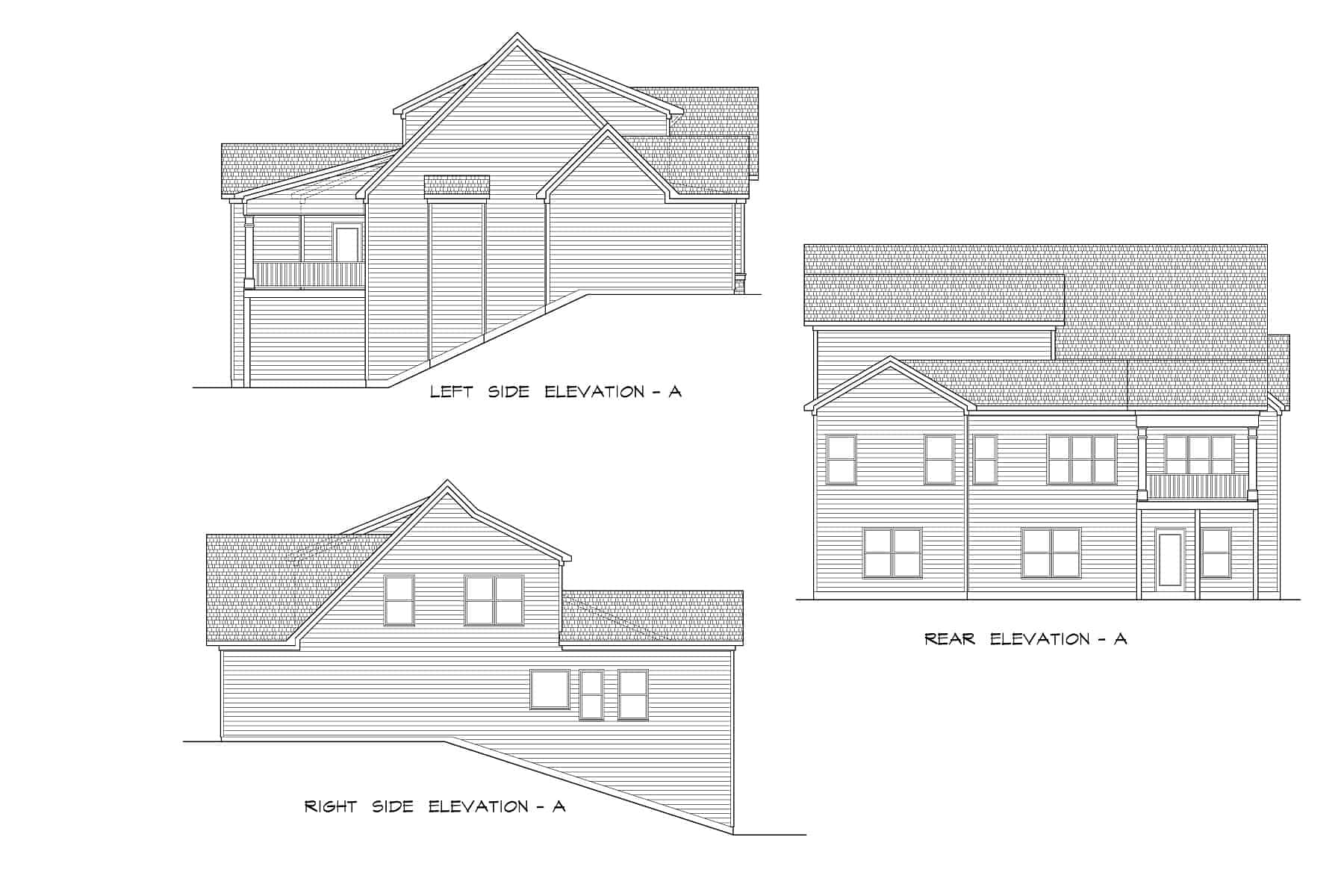 Home Plan Rear Elevation of this 4-Bedroom,2373 Sq Ft Plan -213-1018