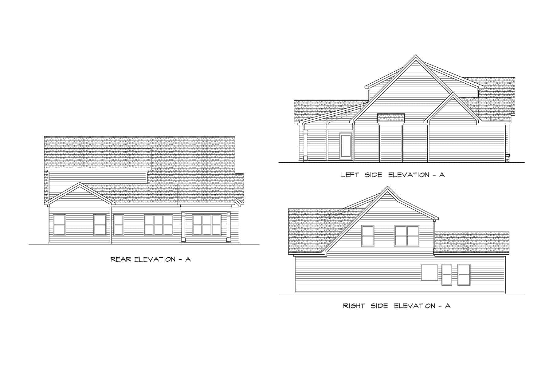 Home Plan Rear Elevation of this 4-Bedroom,2373 Sq Ft Plan -213-1018