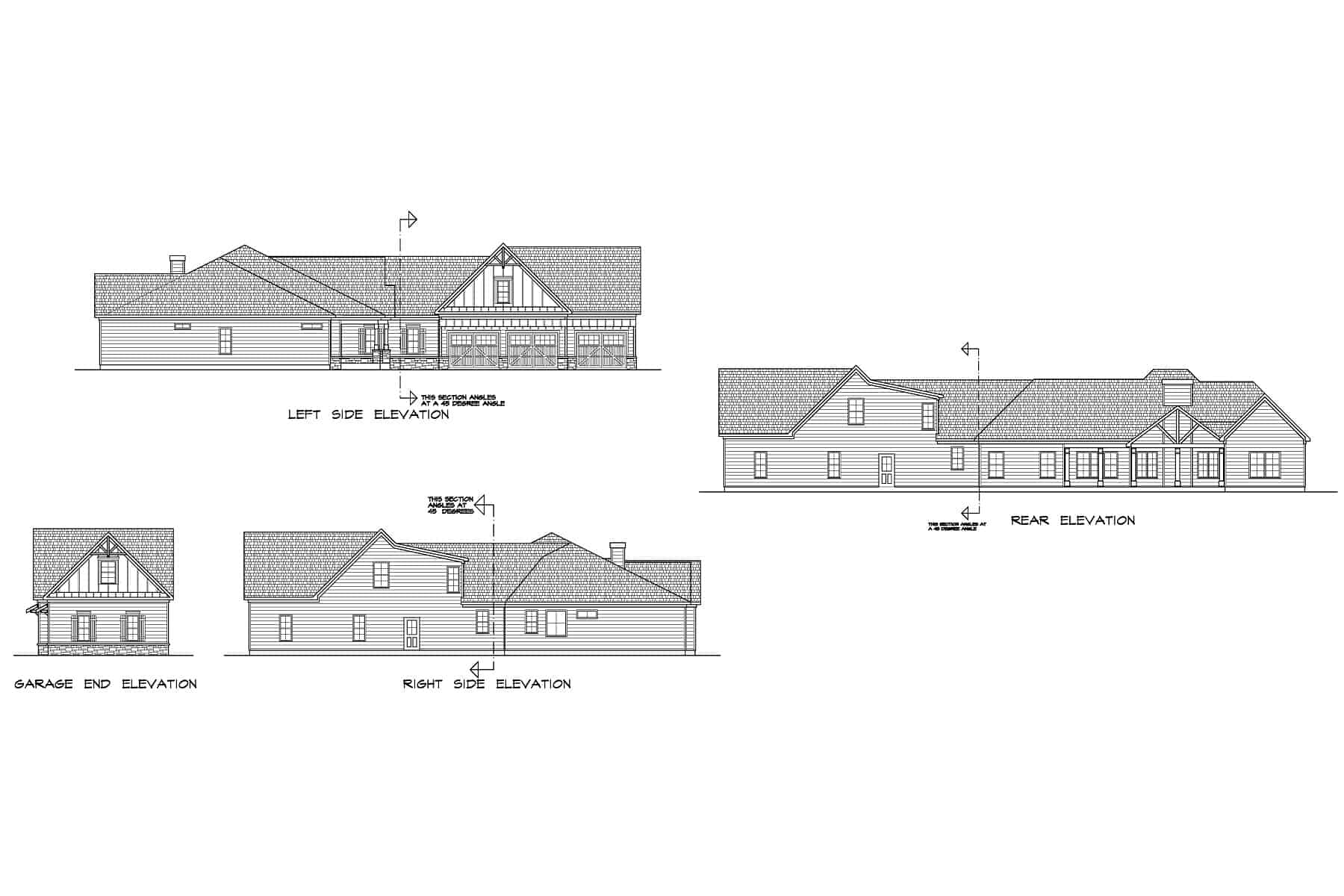 Home Plan Rear Elevation of this 4-Bedroom,2971 Sq Ft Plan -213-1028