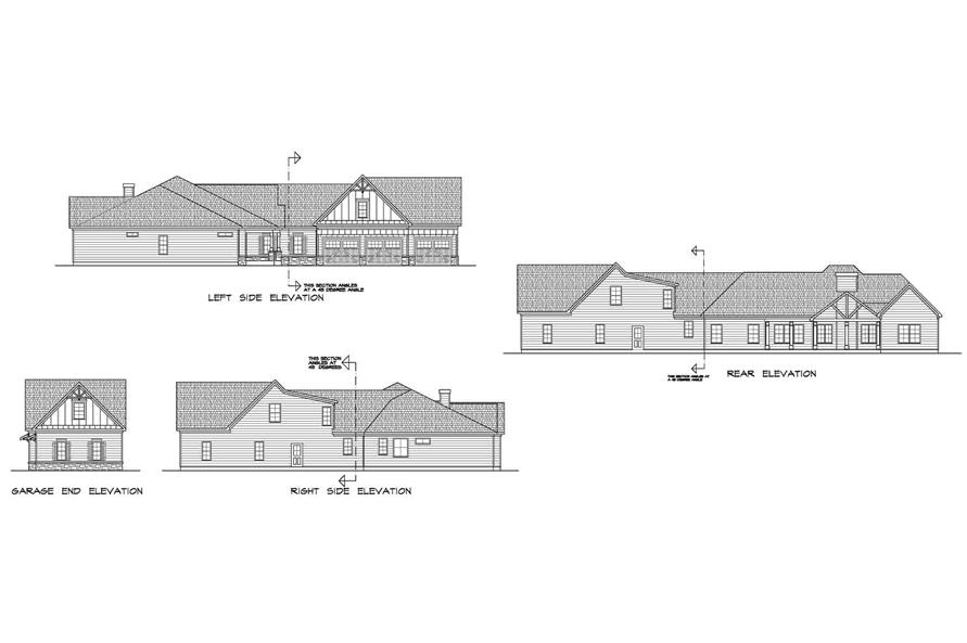 Home Plan Rear Elevation of this 4-Bedroom,2971 Sq Ft Plan -213-1028
