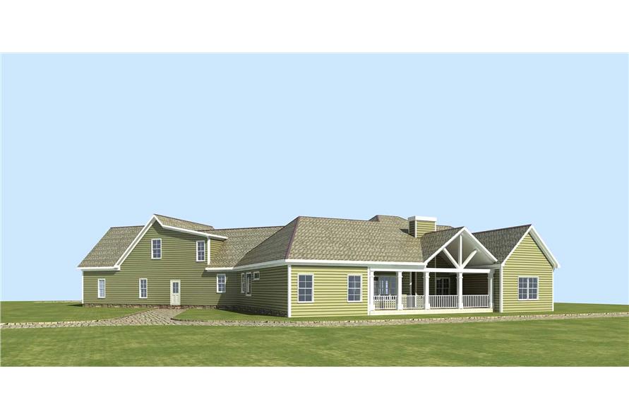 Rear View of this 4-Bedroom,2971 Sq Ft Plan -213-1028