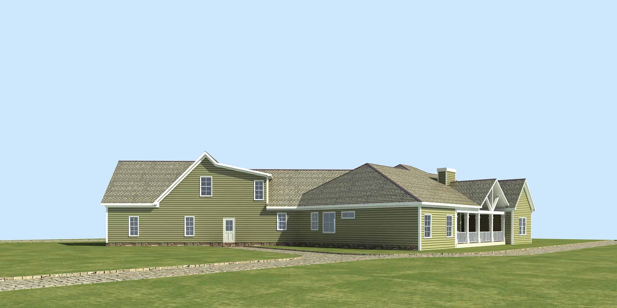 Rear View of this 4-Bedroom,2971 Sq Ft Plan -213-1028