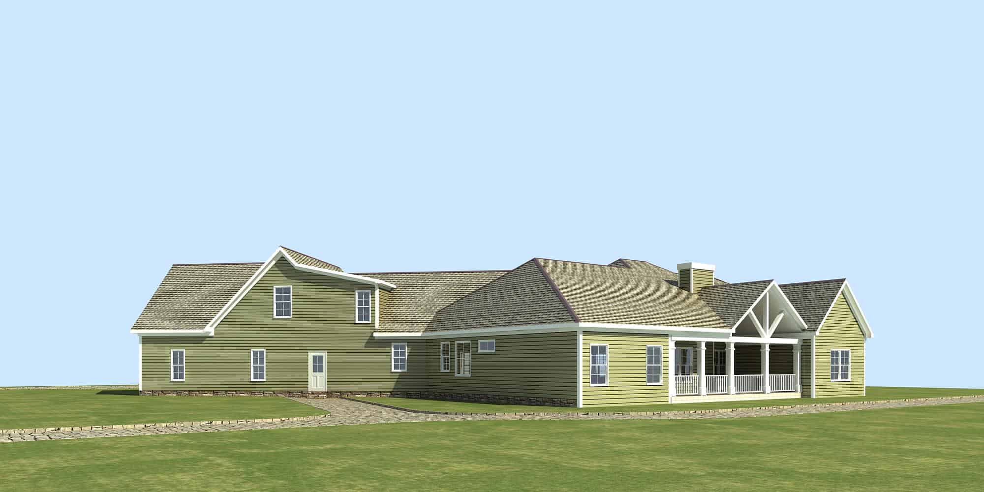 Rear View of this 4-Bedroom,2971 Sq Ft Plan -213-1028