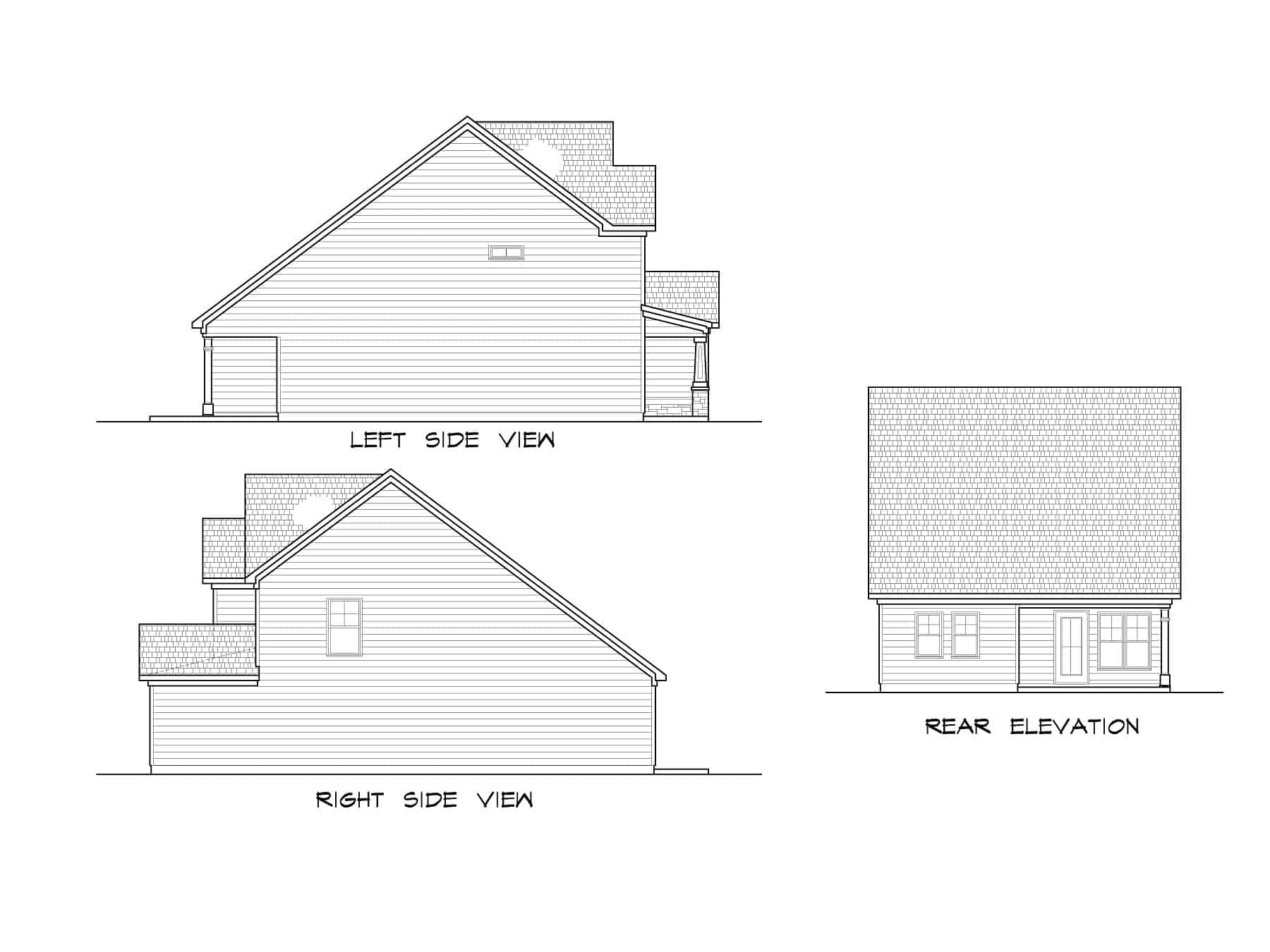 Home Plan Rear Elevation of this 3-Bedroom,1276 Sq Ft Plan -213-1029