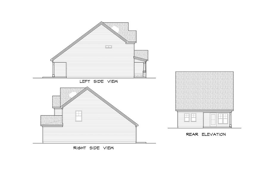 Home Plan Rear Elevation of this 3-Bedroom,1276 Sq Ft Plan -213-1029