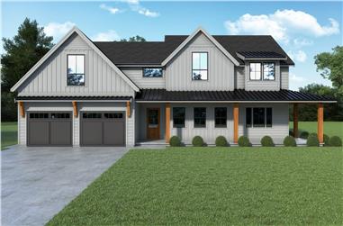 4-Bedroom, 3082 Sq Ft Contemporary Home Plan - 214-1003 - Main Exterior