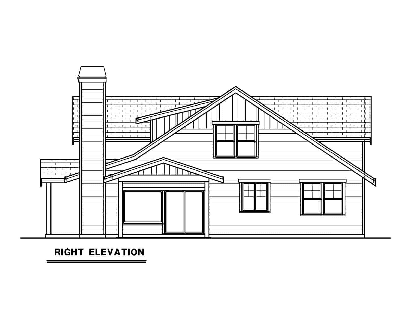 Home Plan Right Elevation of this 1-Bedroom,1273 Sq Ft Plan -214-1006