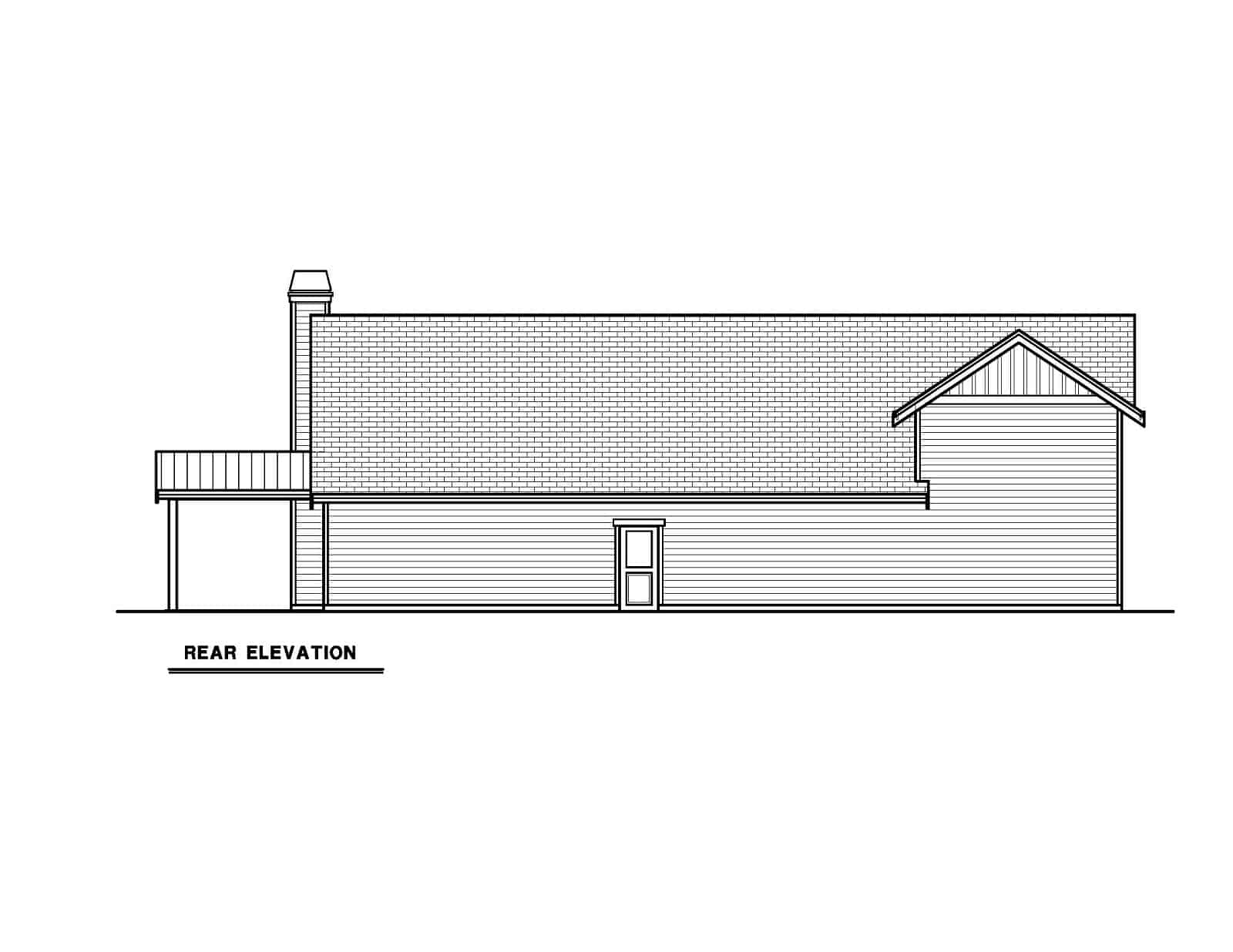 Home Plan Rear Elevation of this 1-Bedroom,1273 Sq Ft Plan -214-1006