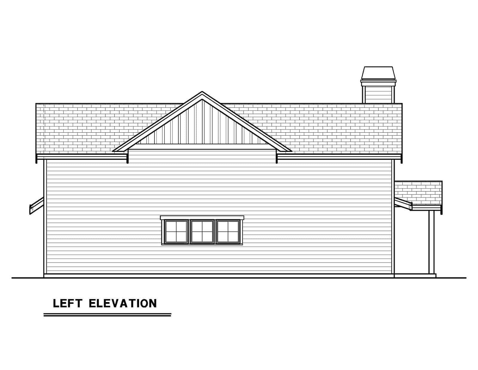 Home Plan Left Elevation of this 1-Bedroom,1273 Sq Ft Plan -214-1006