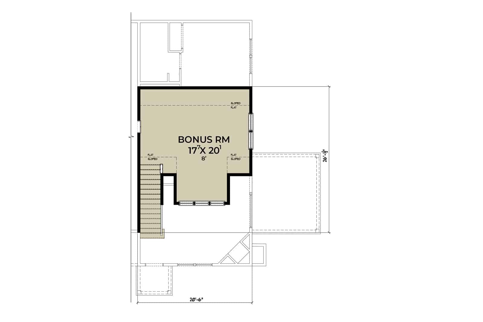Bonus Room of Barn Style Plan #214-1006