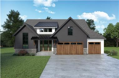 3-Bedroom, 2134 Sq Ft Farmhouse House Plan - 214-1007 - Front Exterior