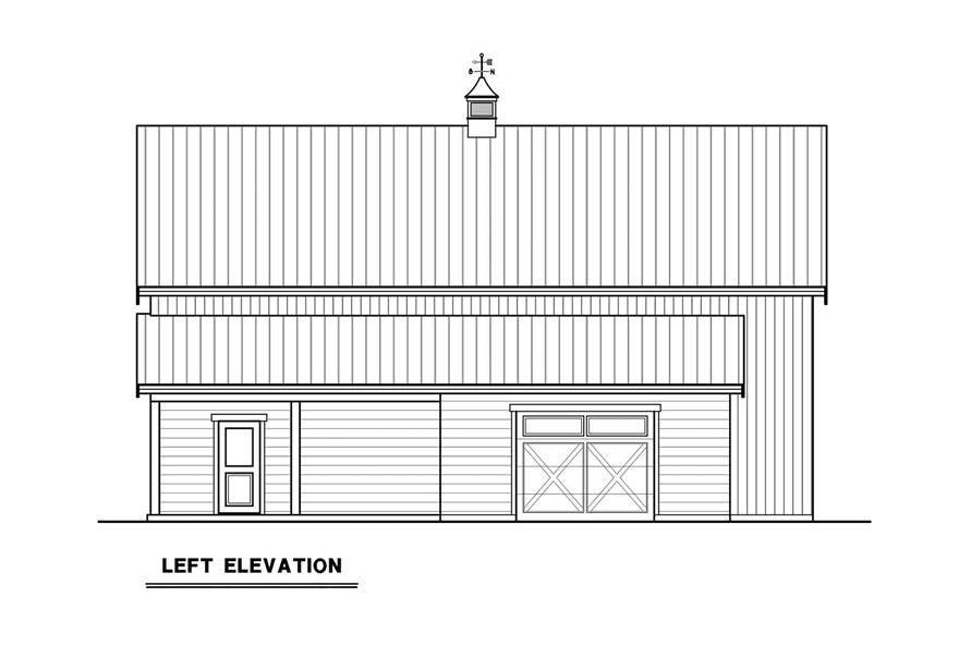 Home Plan Left Elevation of this 1-Bedroom,1580 Sq Ft Plan -214-1008