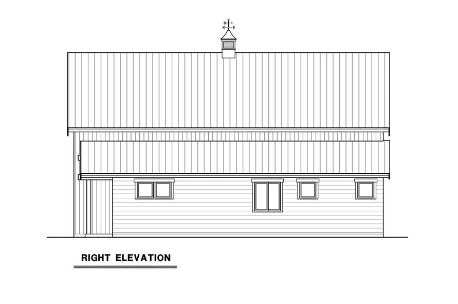 Home Plan Right Elevation of this 1-Bedroom,1580 Sq Ft Plan -214-1008