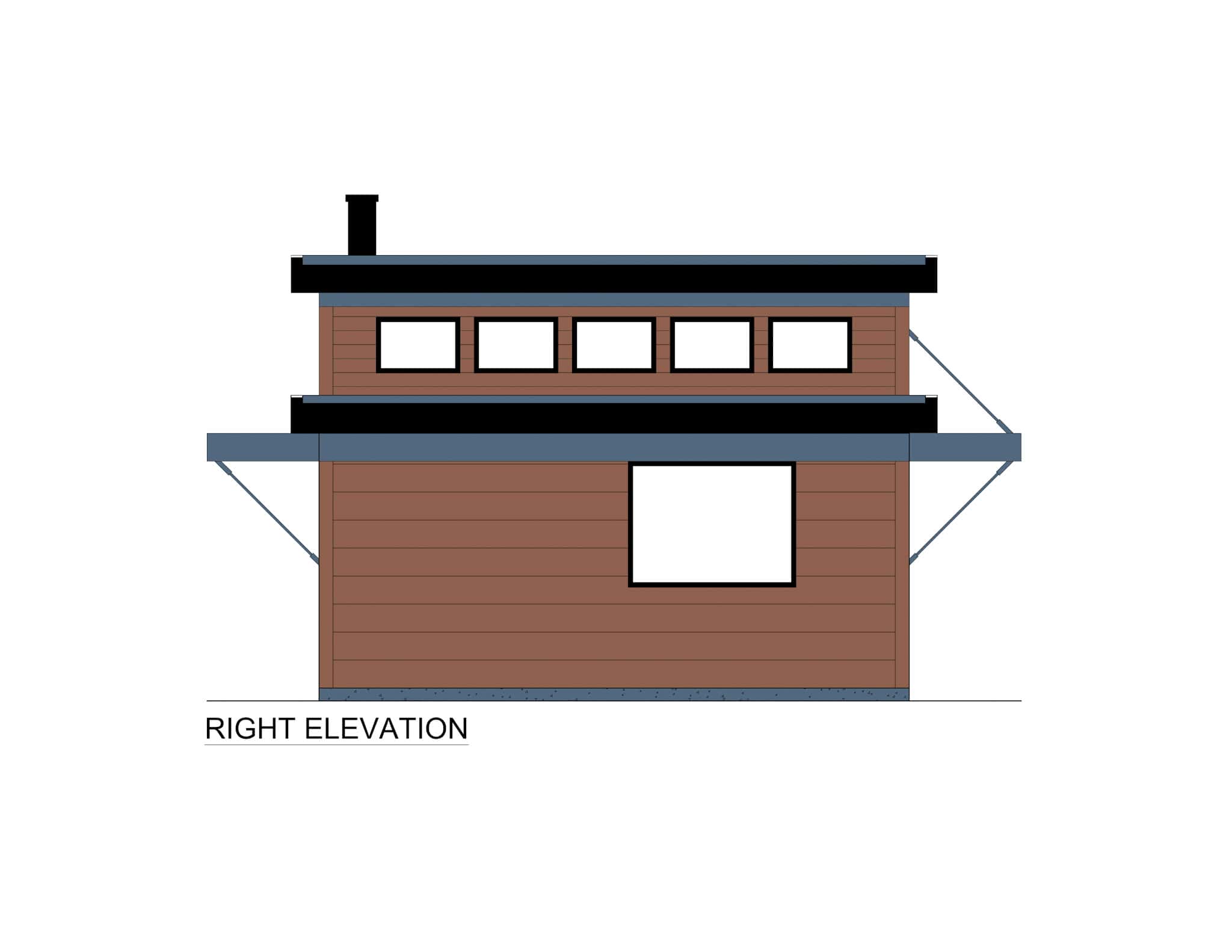 Home Plan Right Elevation of this 1-Bedroom,651 Sq Ft Plan -216-1000
