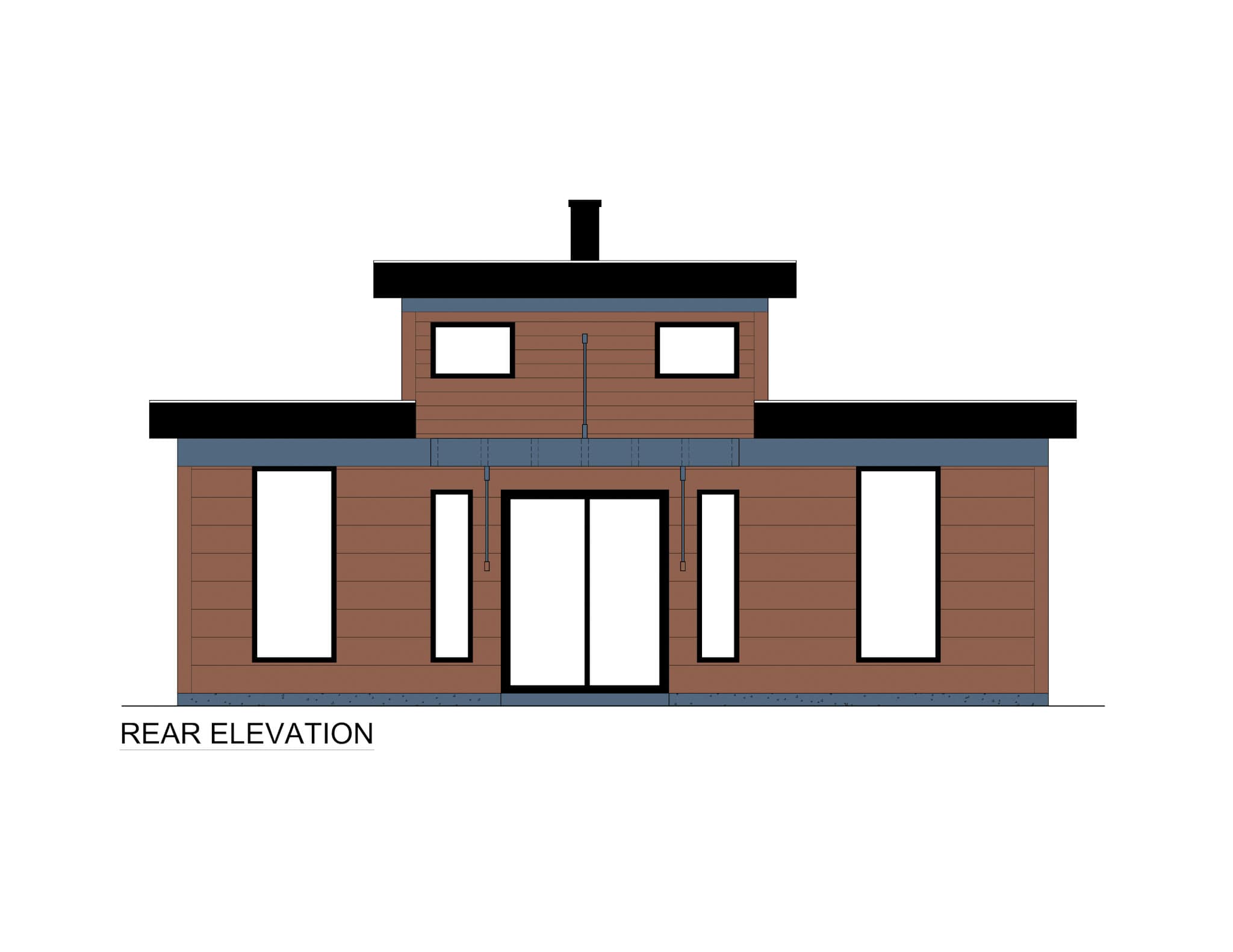 Home Plan Rear Elevation of this 1-Bedroom,651 Sq Ft Plan -216-1000