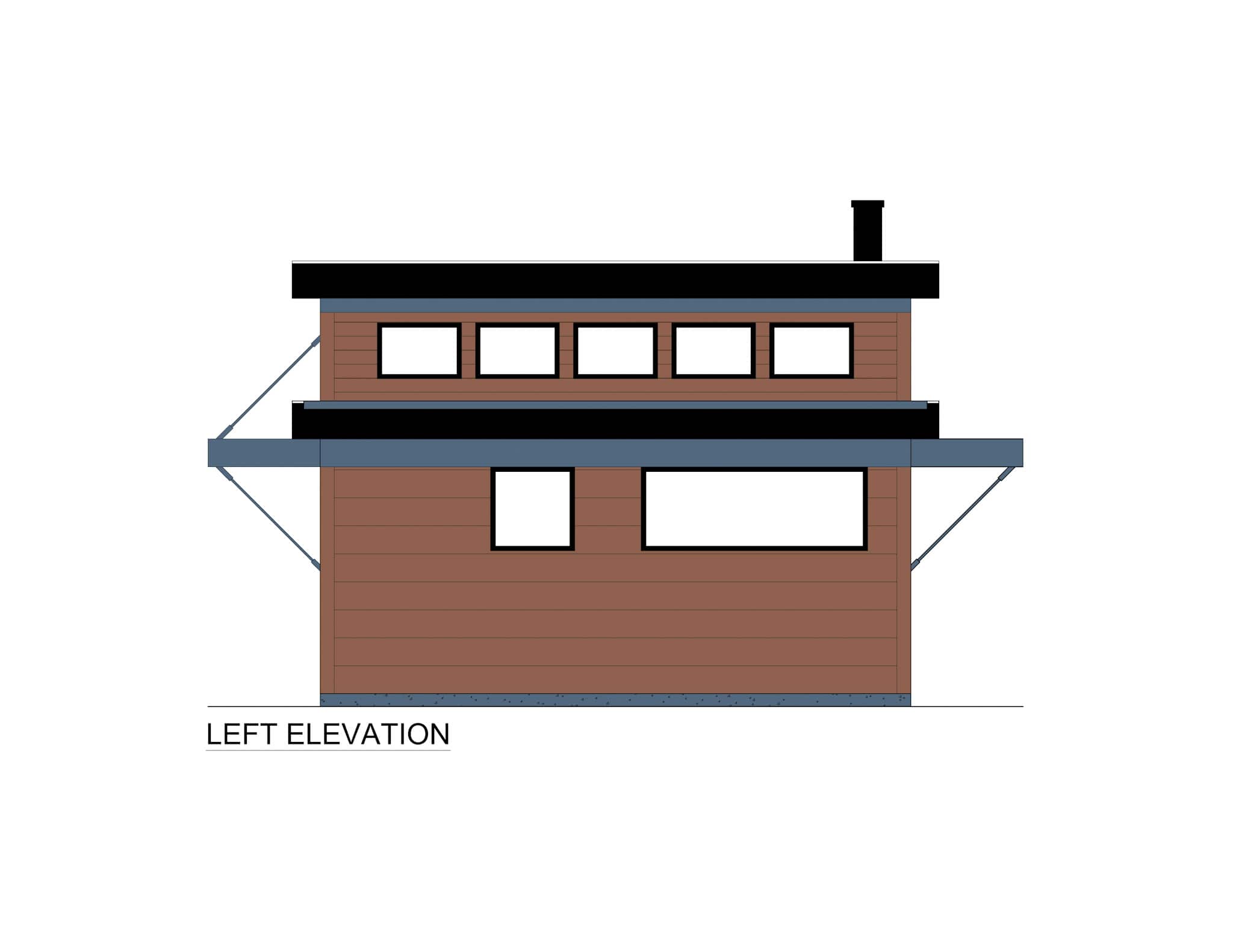 Home Plan Left Elevation of this 1-Bedroom,651 Sq Ft Plan -216-1000