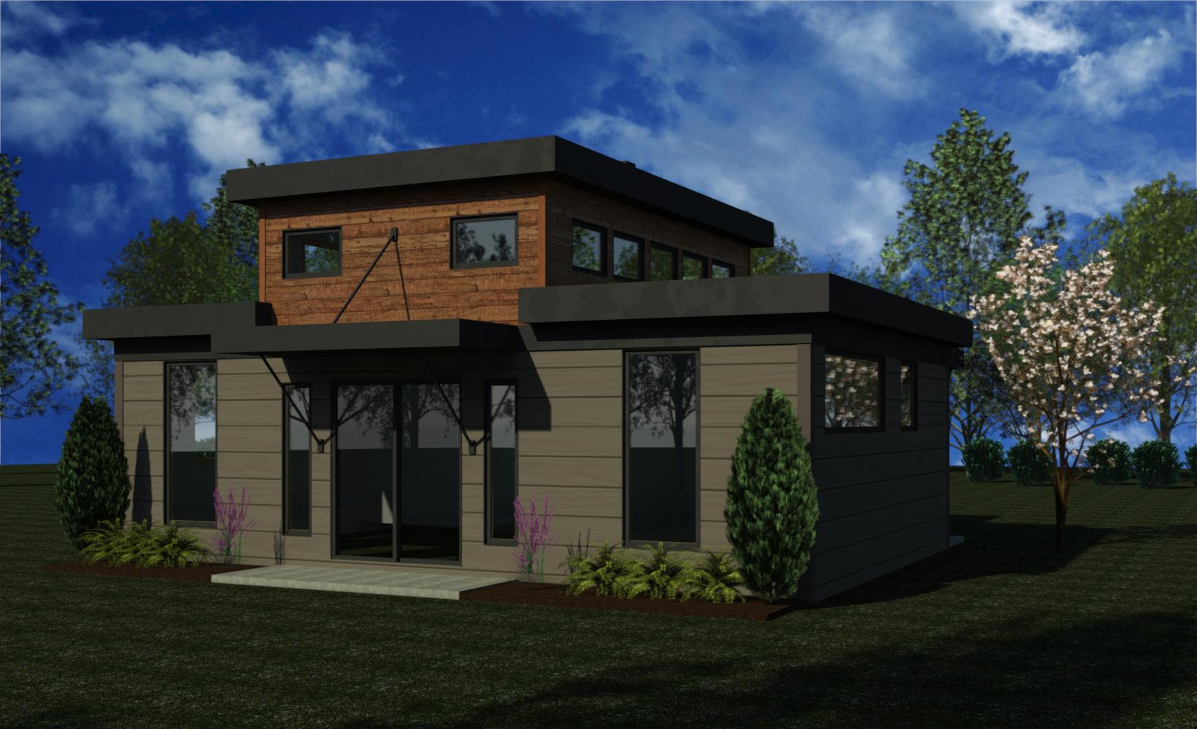 Rear View of this 1-Bedroom,651 Sq Ft Plan -216-1000