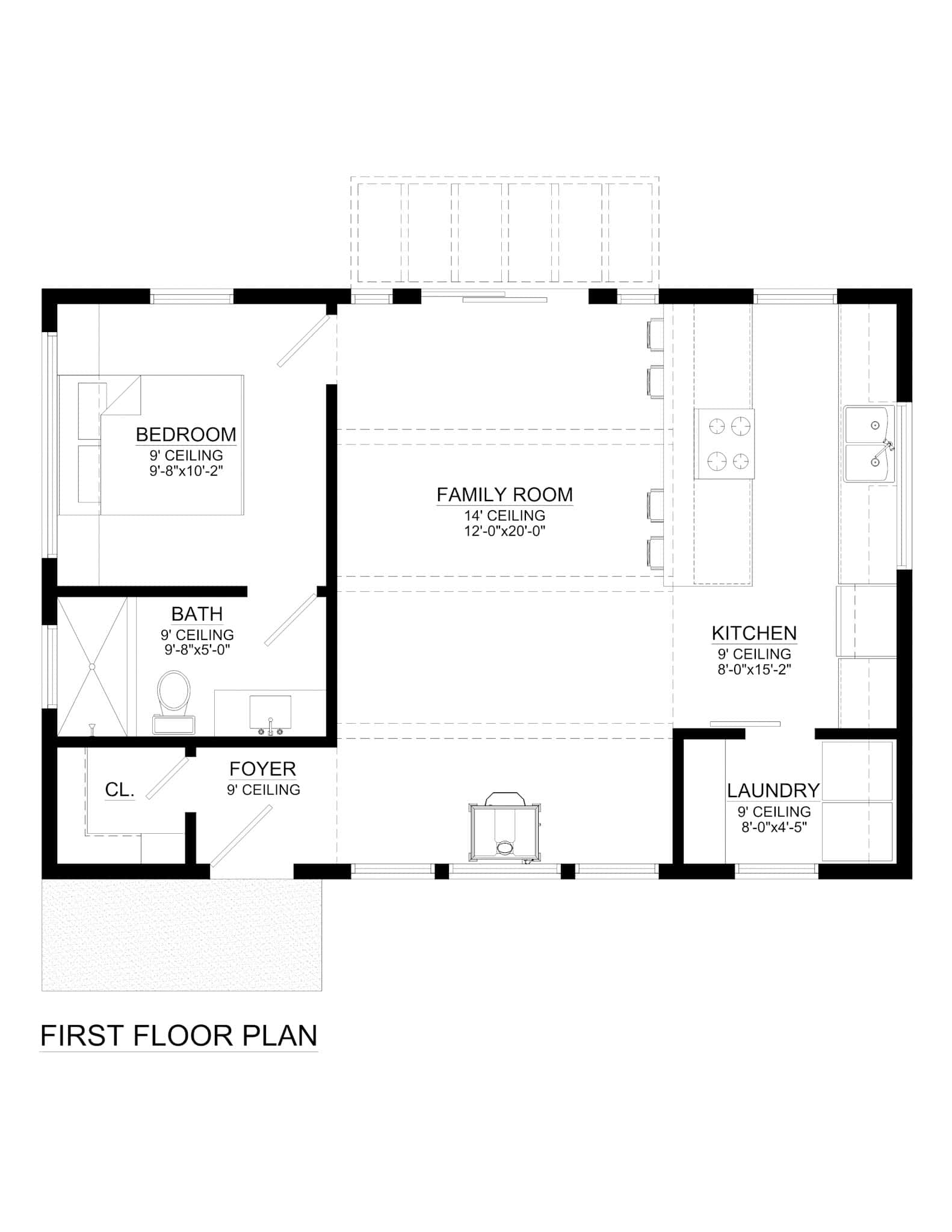 Main Level of Modern Plan #216-1000