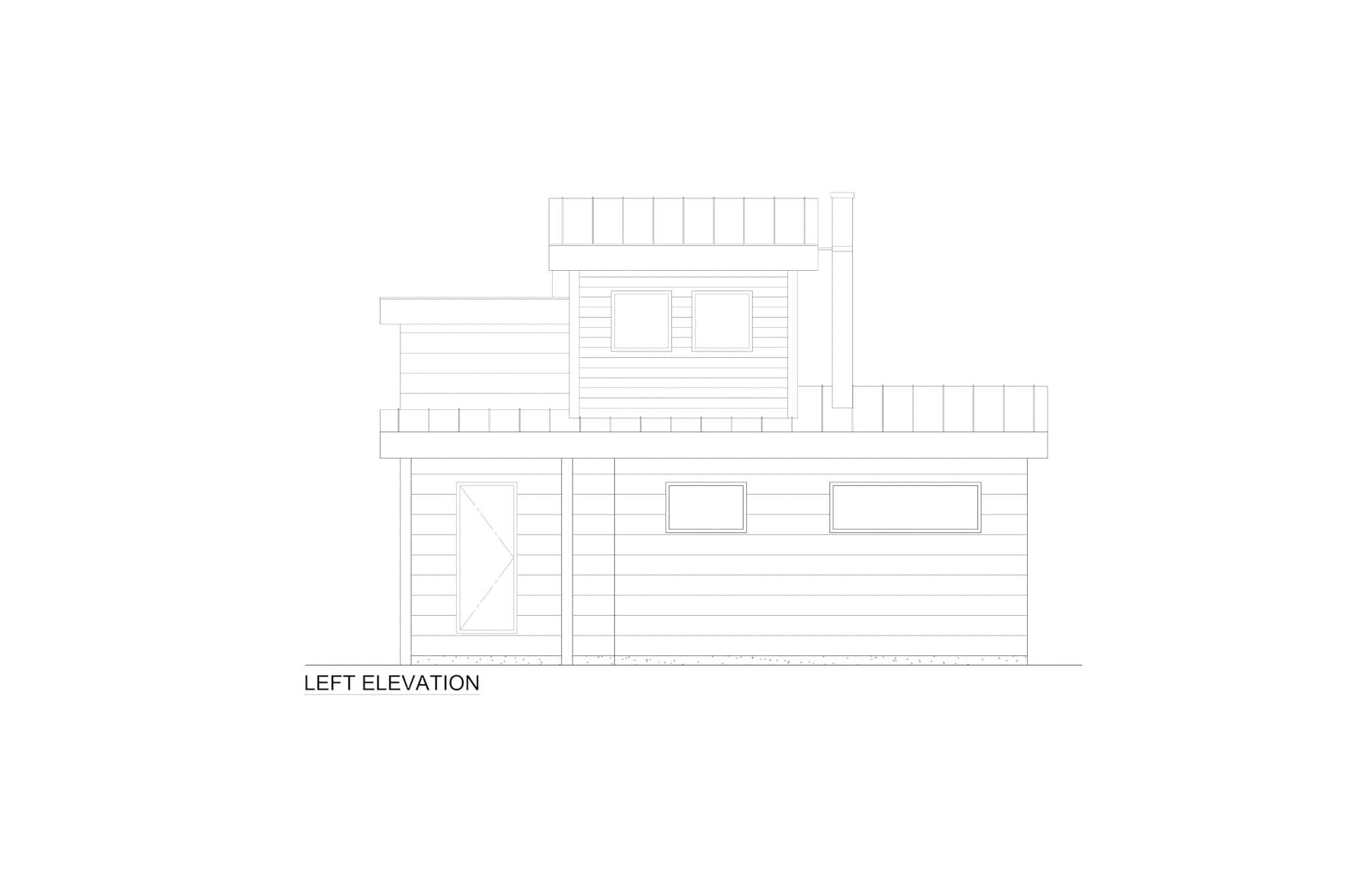 Home Plan Left Elevation of this 1-Bedroom,665 Sq Ft Plan -216-1002