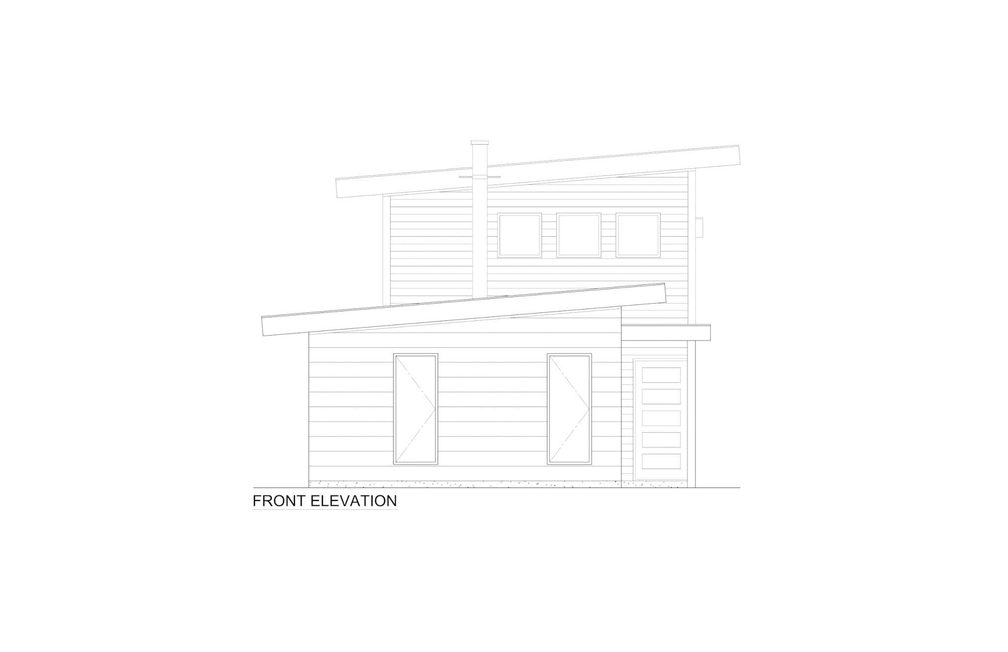 Home Plan Front Elevation of this 1-Bedroom,665 Sq Ft Plan -216-1002