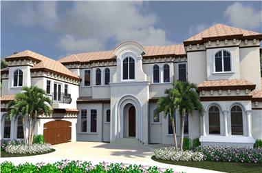 6-Bedroom, 8931 Sq Ft Luxury House Plan - 219-1006 - Front Exterior