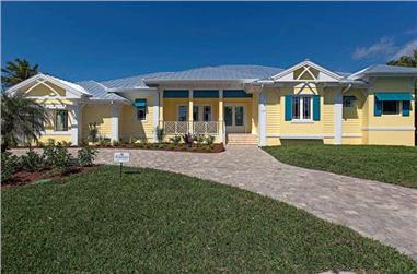 3-Bedroom, 3433 Sq Ft Florida Style House Plan - 219-1009 - Front Exterior