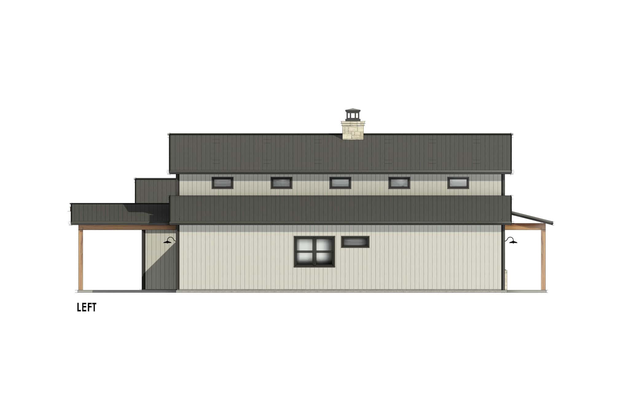 Home Plan Left Elevation of this 3-Bedroom,2500 Sq Ft Plan -220-1001
