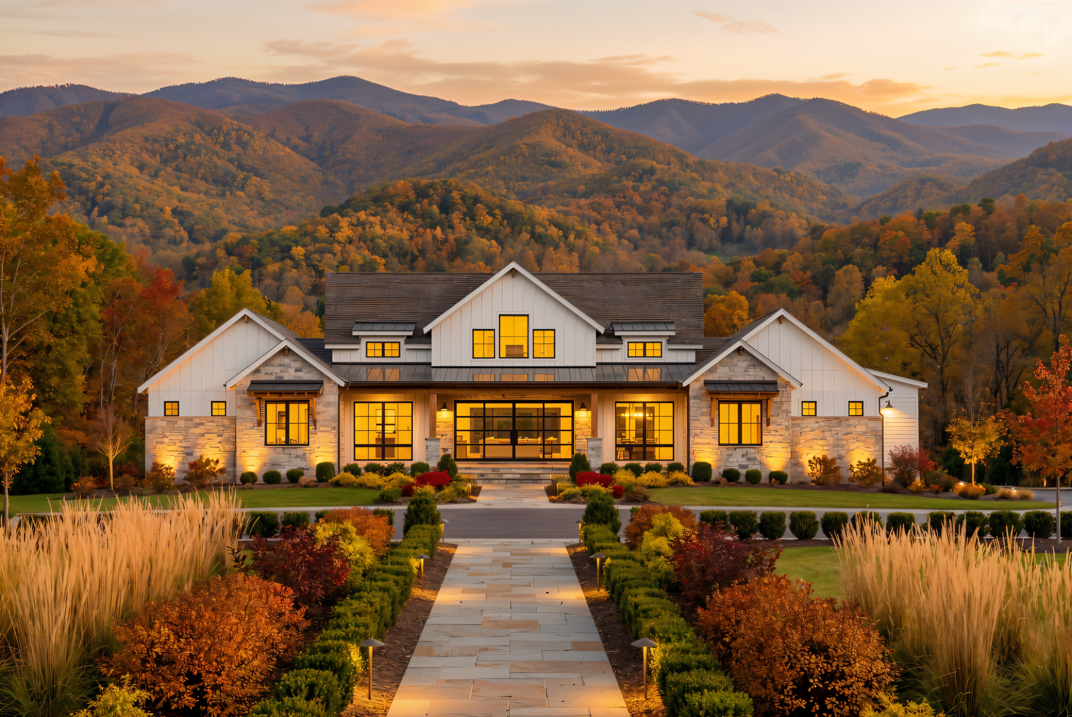 Front elevation of Modern Farmhouse home (ThePlanCollection: House Plan #220-1004)