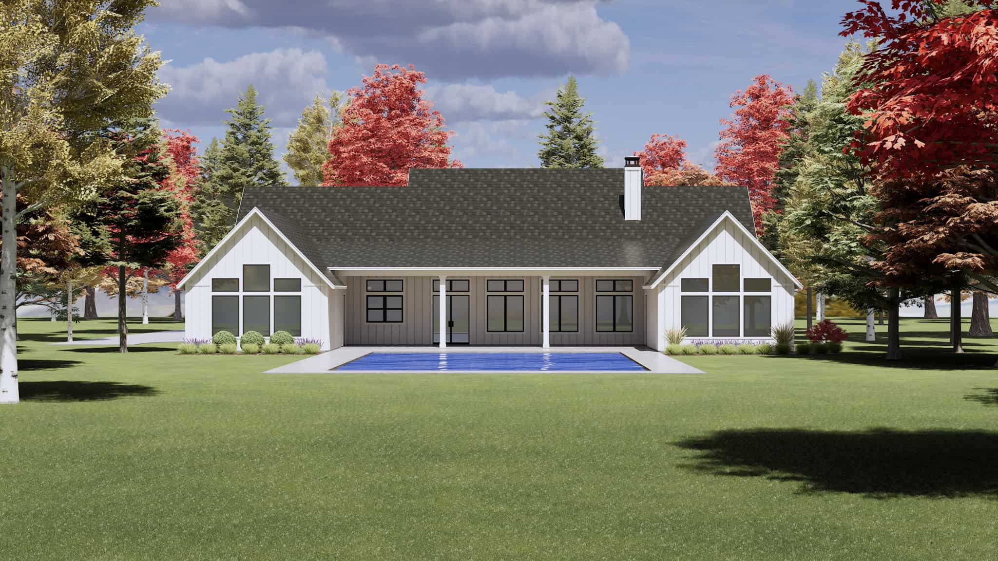 Rear View of this 4-Bedroom,4083 Sq Ft Plan -220-1010