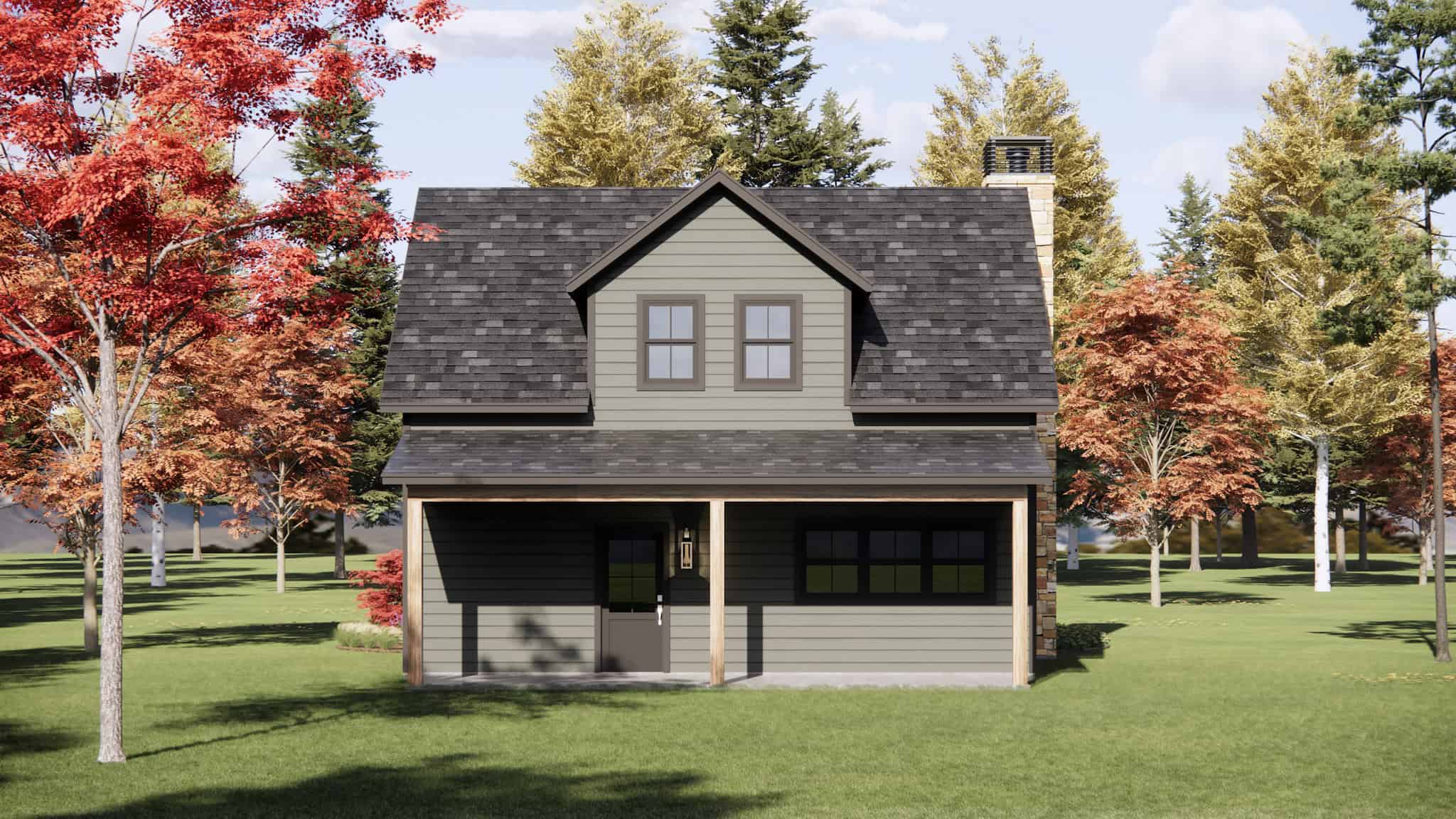 Rear View of this 3-Bedroom,1403 Sq Ft Plan -220-1019