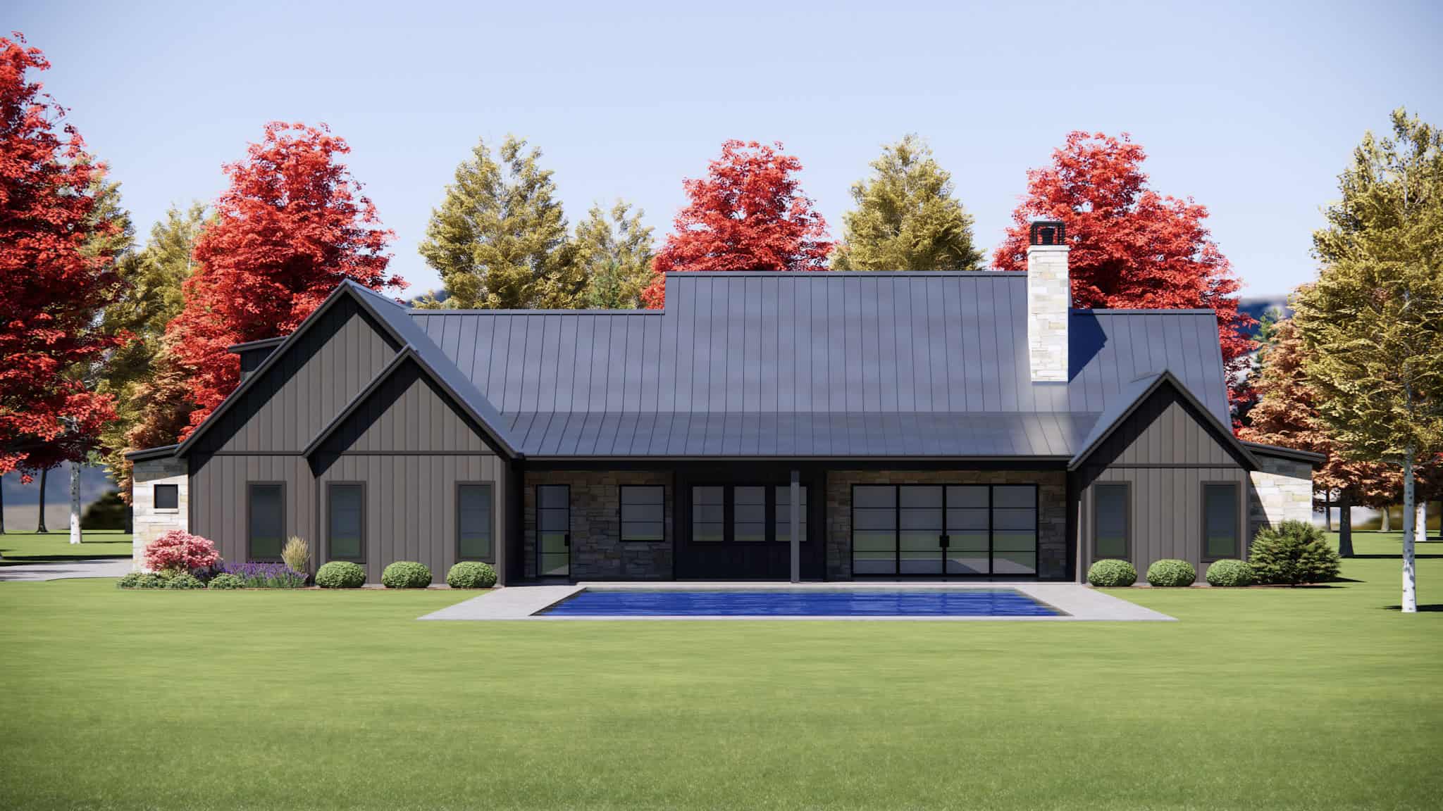 Rear View of this 4-Bedroom,3606 Sq Ft Plan -220-1020