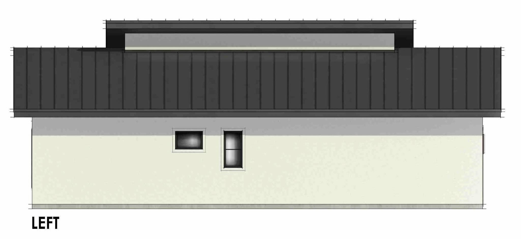 Home Plan Left Elevation of this 3-Bedroom,1700 Sq Ft Plan -220-1021