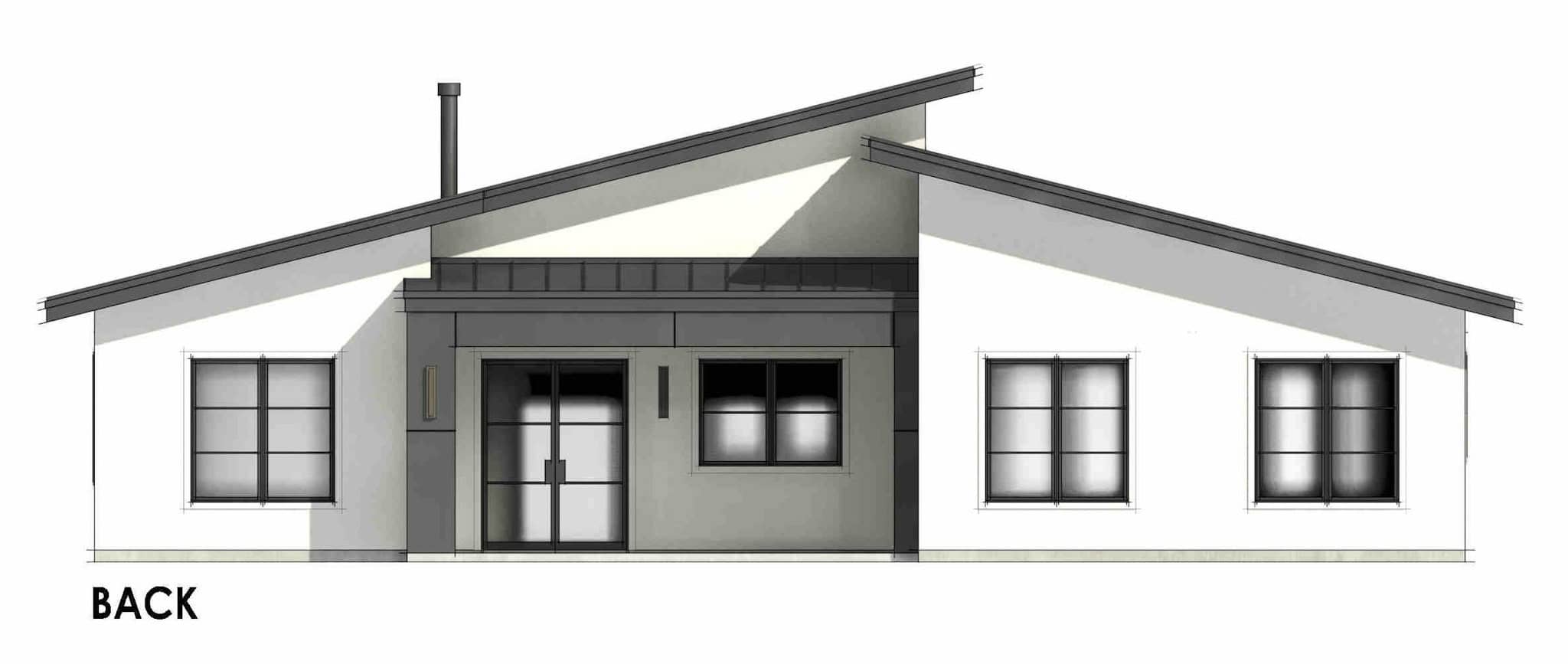 Home Plan Rear Elevation of this 3-Bedroom,1700 Sq Ft Plan -220-1021
