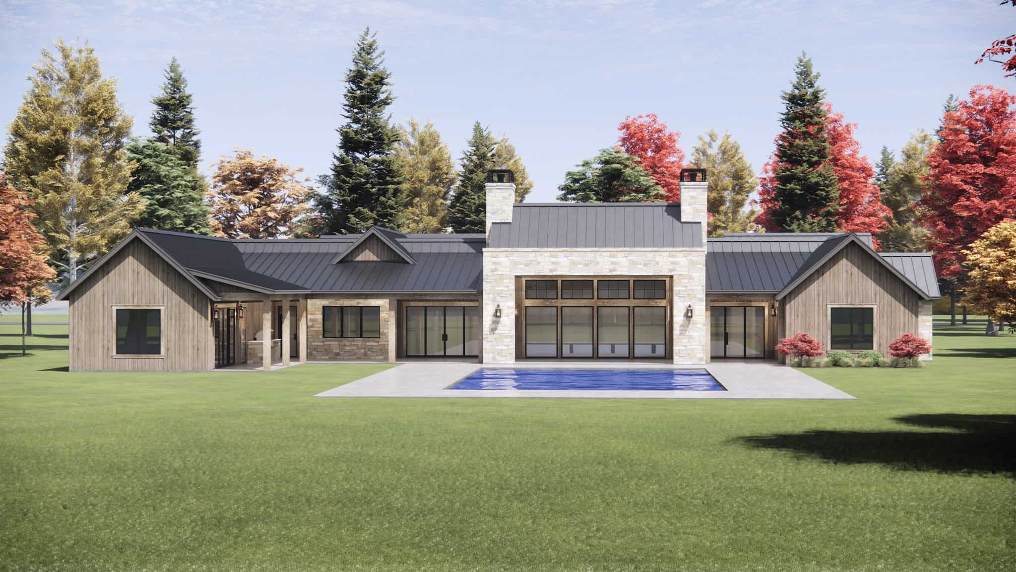 Rear View of this 4-Bedroom,4944 Sq Ft Plan -220-1023